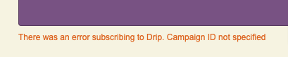 Drip error message